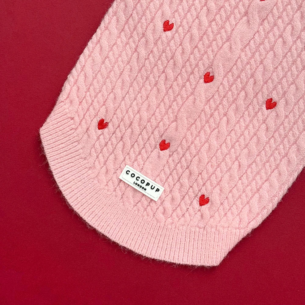 Pink Heartstrings Jumper - Cable Knit