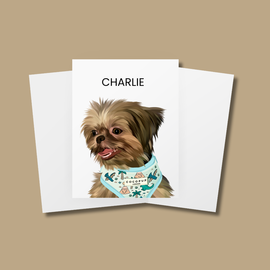 Custom Dog Art (Portraits) - Black Picture Frame Available