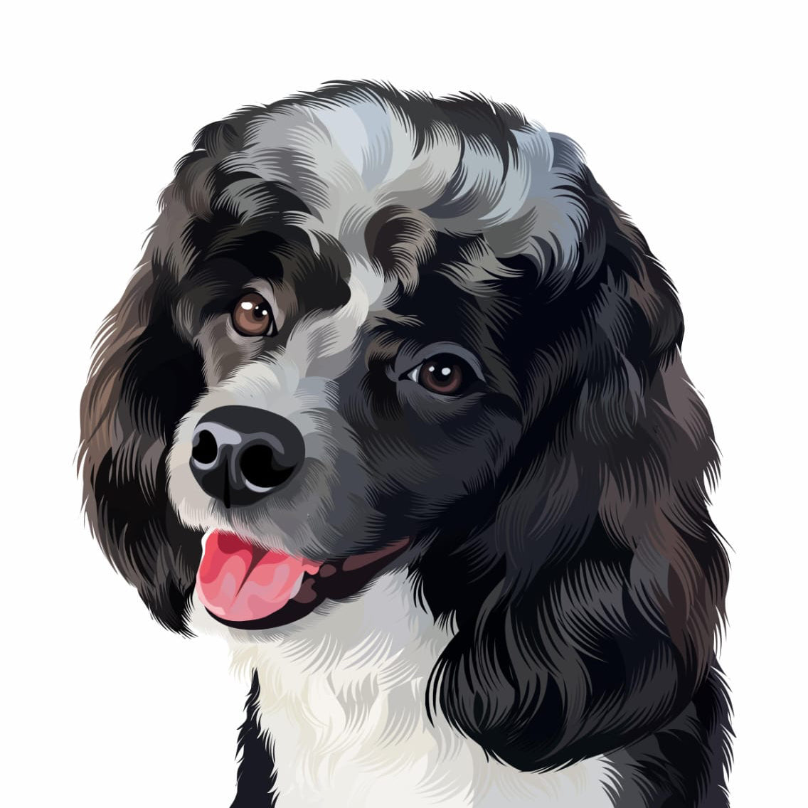Custom Dog Art (Portraits) - Black Picture Frame Available