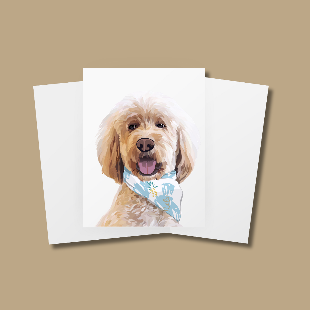 Custom Dog Art (Portraits) - Black Picture Frame Available