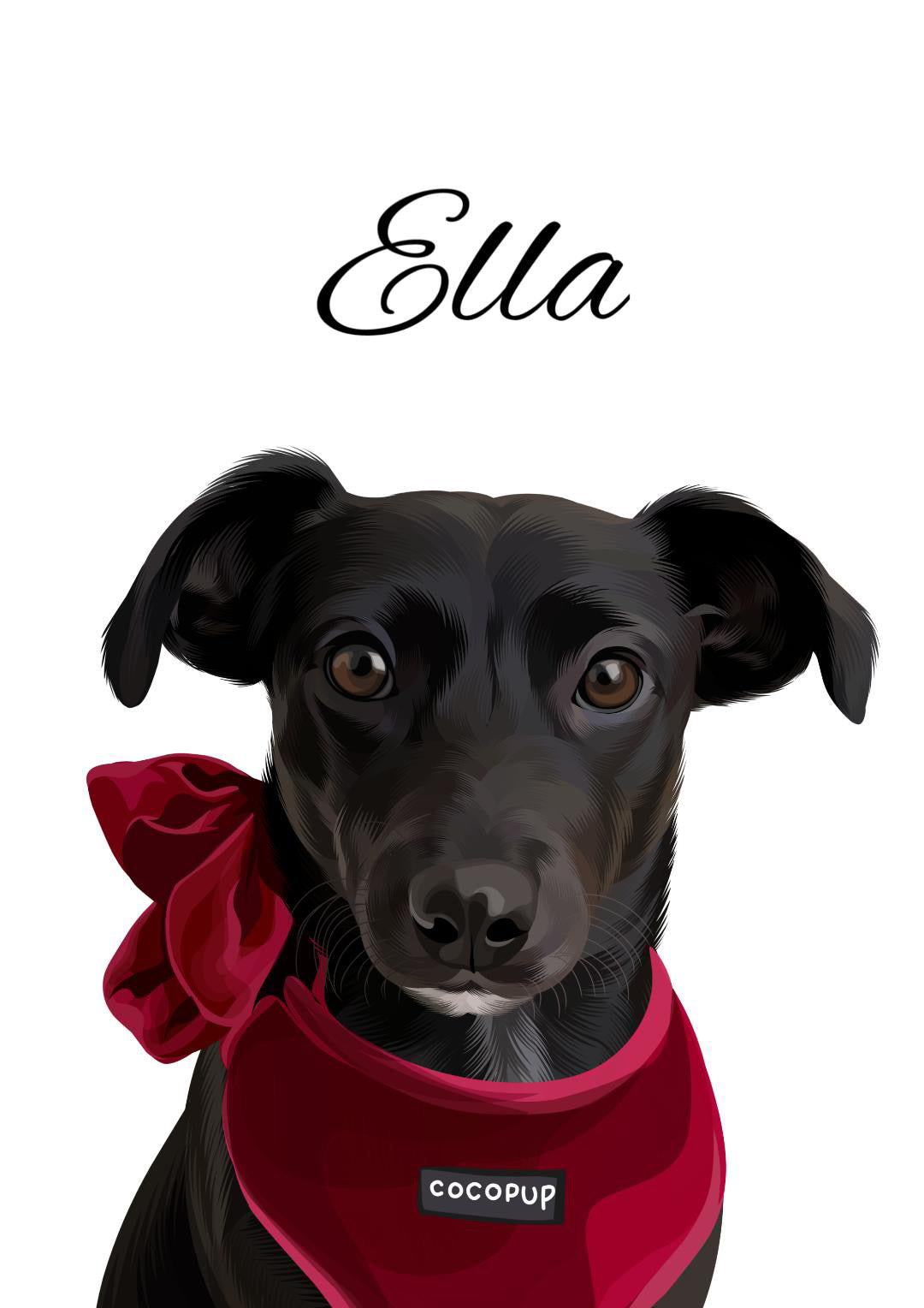Custom Dog Art (Portraits) - Black Picture Frame Available