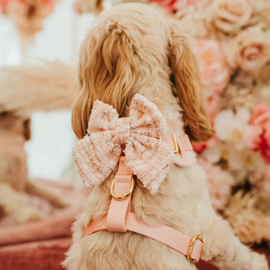 Pink Tweed Sailor Bow Tie - Bridgerton