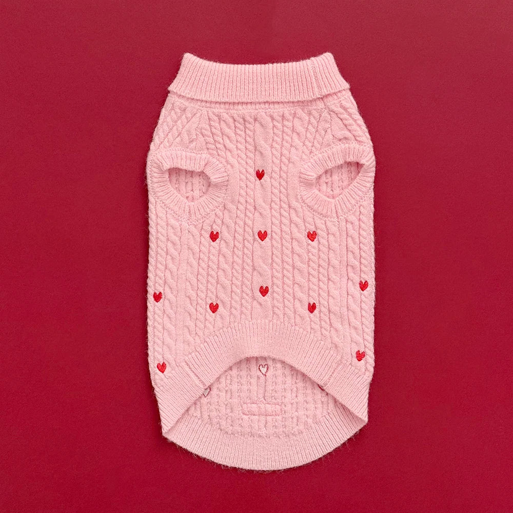 Pink Heartstrings Jumper - Cable Knit