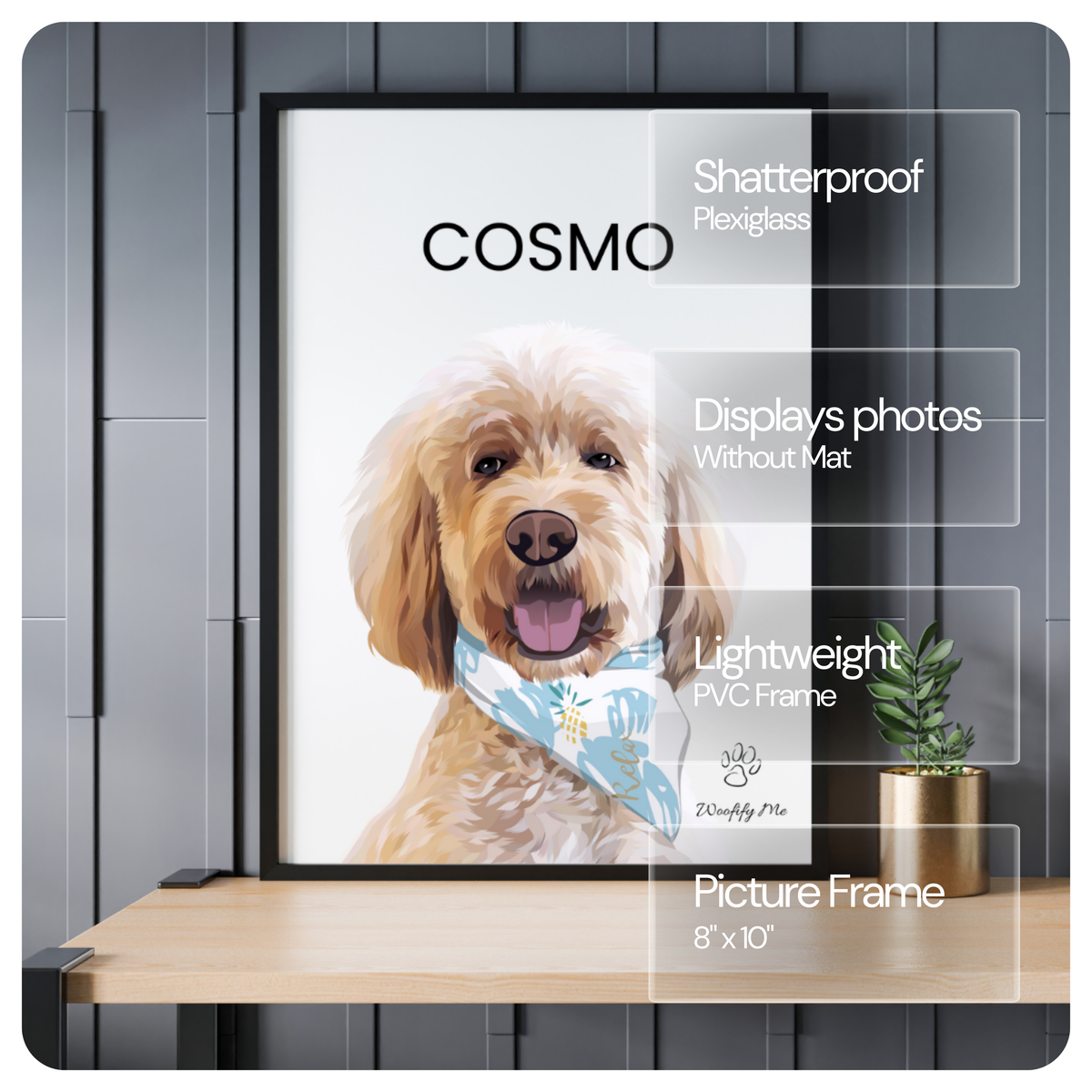 Custom Dog Art (Portraits) - Black Picture Frame Available