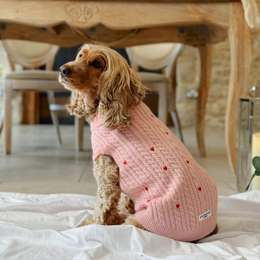 Pink Heartstrings Jumper - Cable Knit