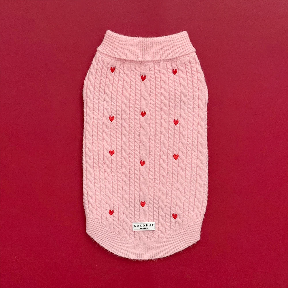 Pink Heartstrings Jumper - Cable Knit