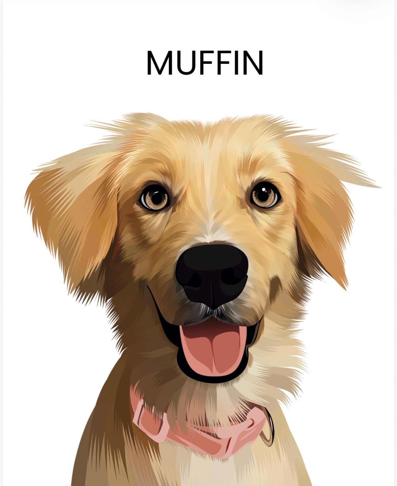 Custom Dog Art (Portraits) - Black Picture Frame Available