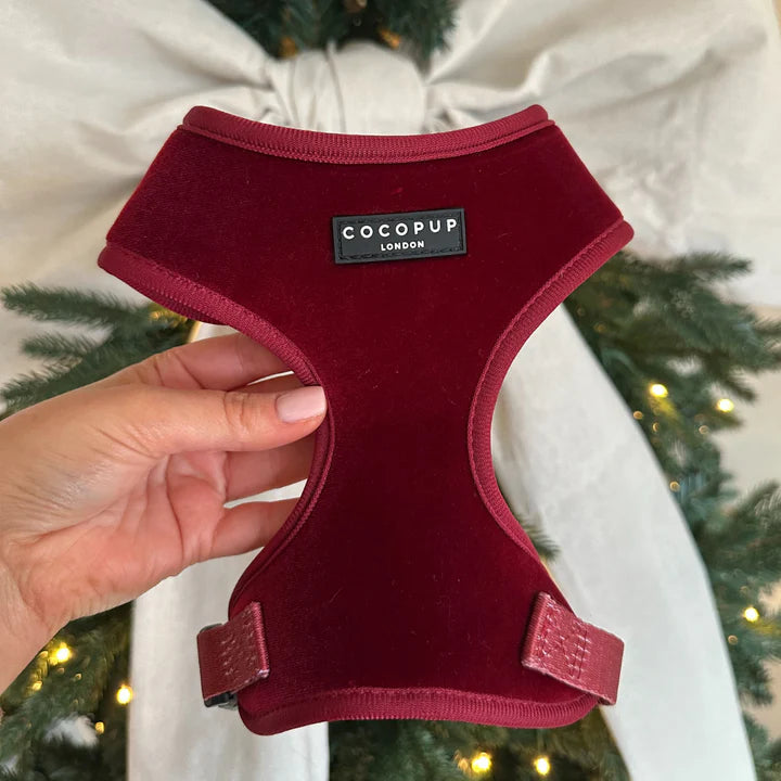 Luxe Red Velvet - Adjustable Dog Harness