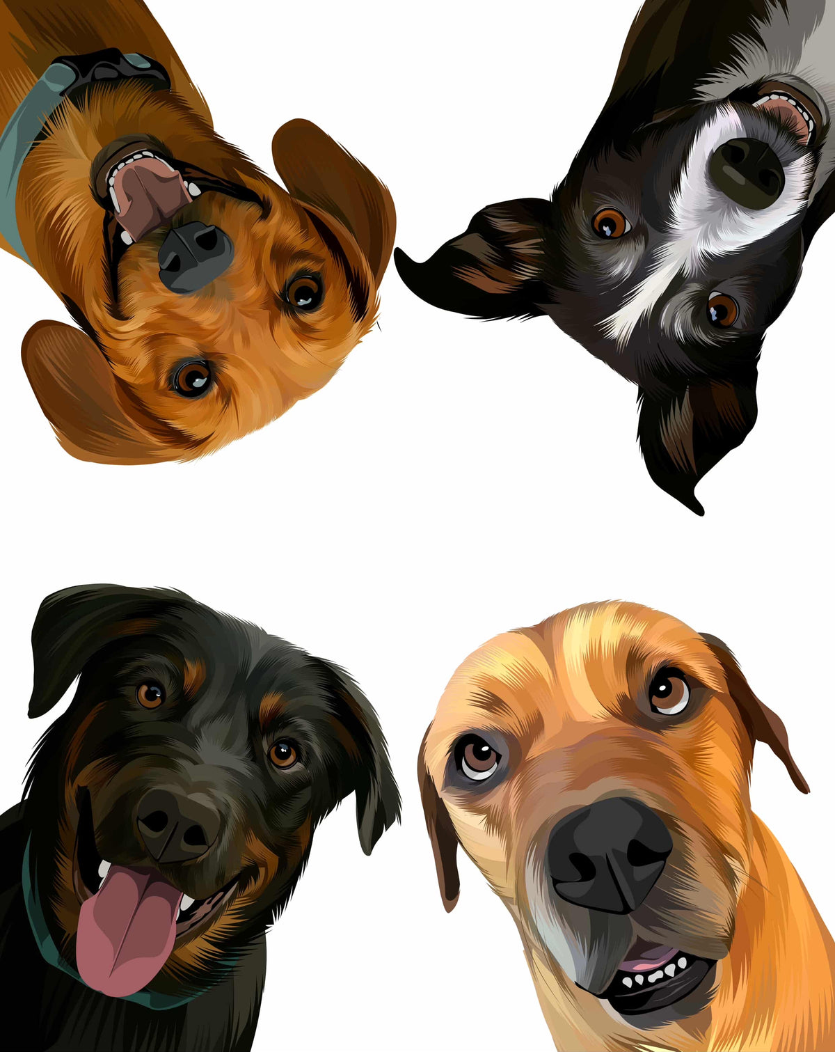 Custom Dog Art (Portraits) - Black Picture Frame Available