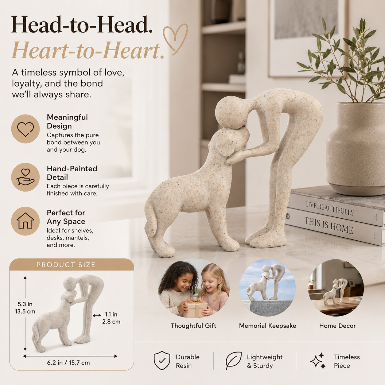 Eternal Bond Human & Dog Sculpture Decor