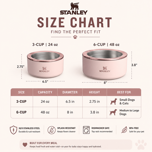 Stanley® Adventure Dog Bowl – 24 oz (Rose Quartz)