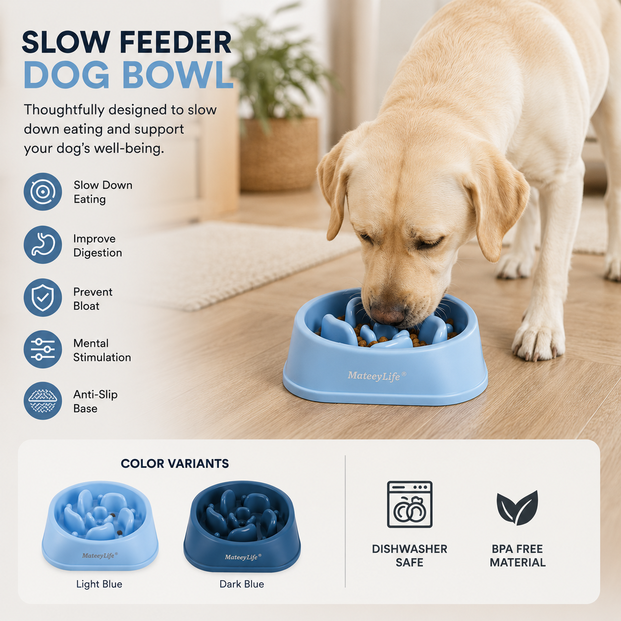 Maze Munch Slow Feeder Dog Bowl
