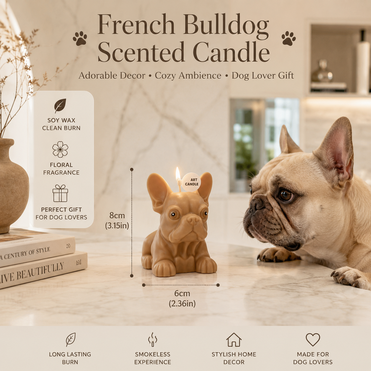 Frenchie Scented Candle