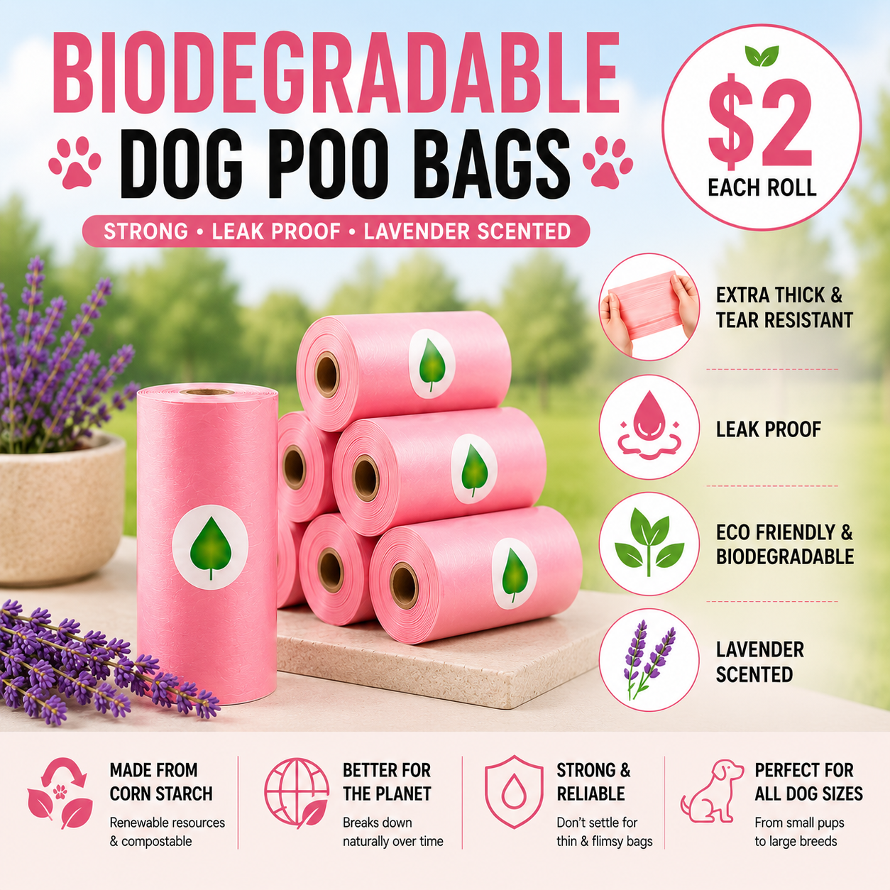 Fresh Walk Biodegradable Dog Poop Bags