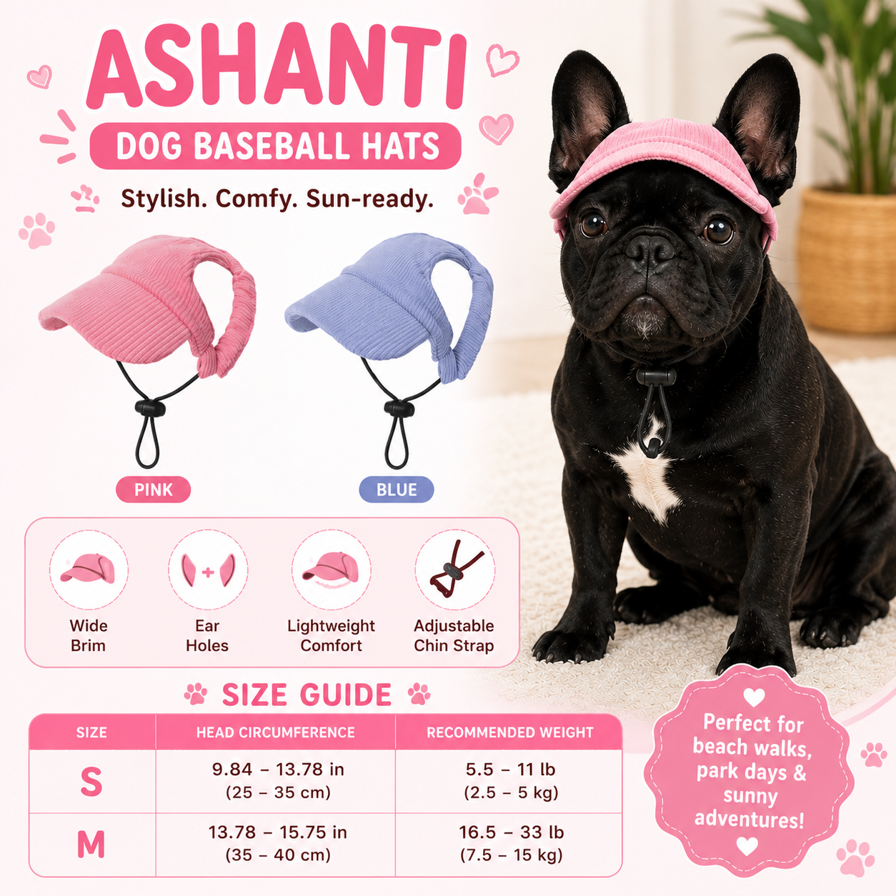 Ashanti Dog Hats (For Small Breeds)