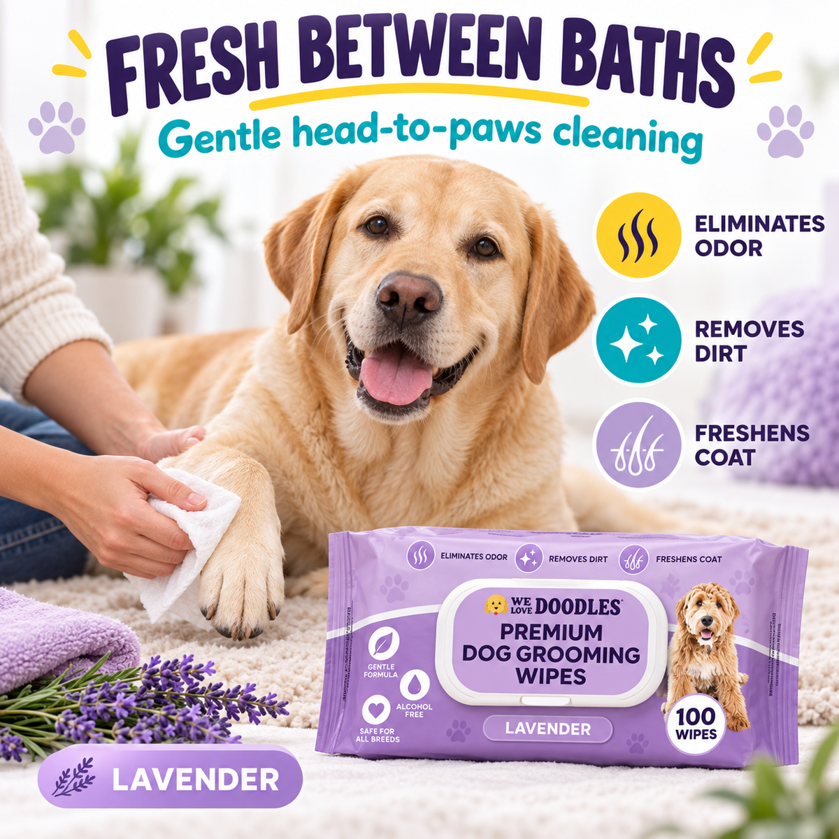 Lavender Reset Grooming Wipes