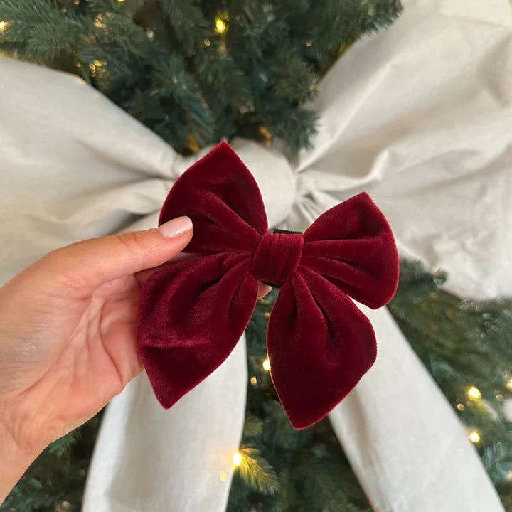 Luxe Red Velvet Sailor Bow Tie