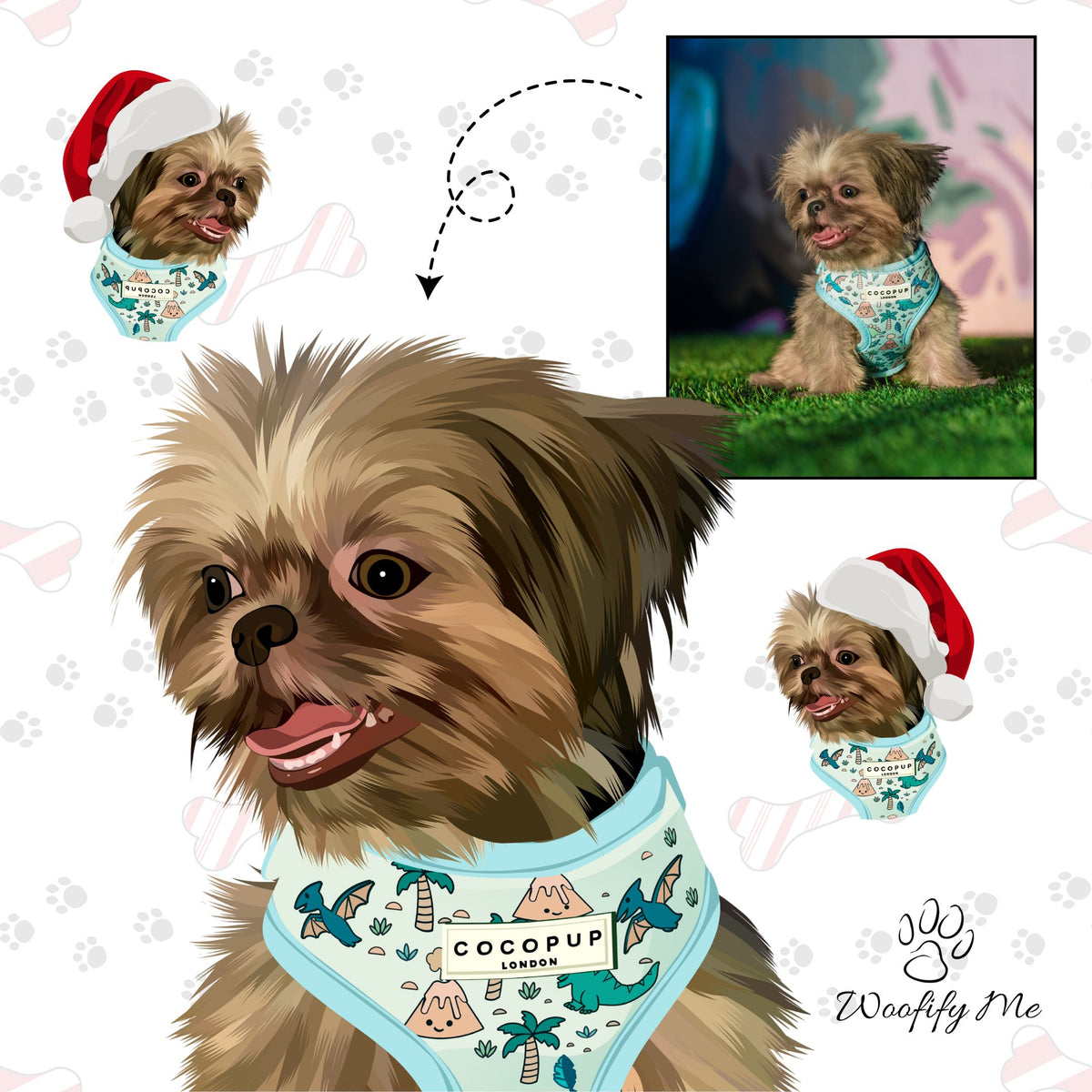 Custom Dog Art (Portraits) - Black Picture Frame Available