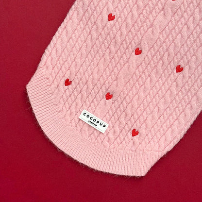 Pink Heartstrings Jumper - Cable Knit