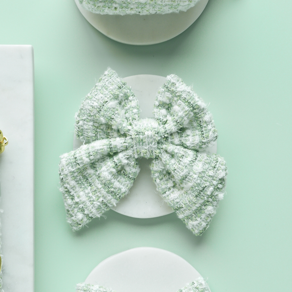 Matcha Tweed Sailor Bow Tie - Bridgerton