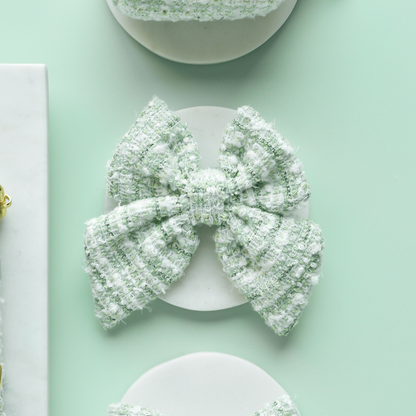Matcha Tweed Sailor Bow Tie - Bridgerton
