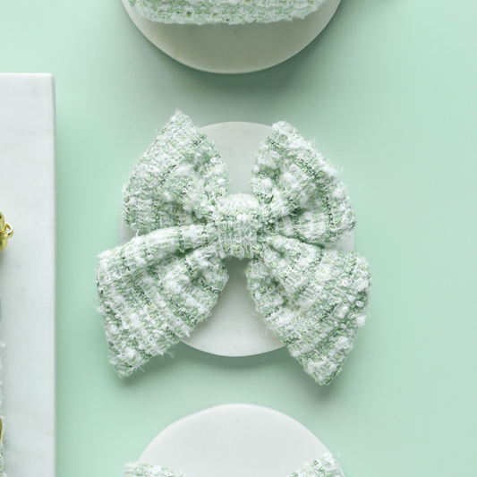 Matcha Tweed Sailor Bow Tie - Bridgerton