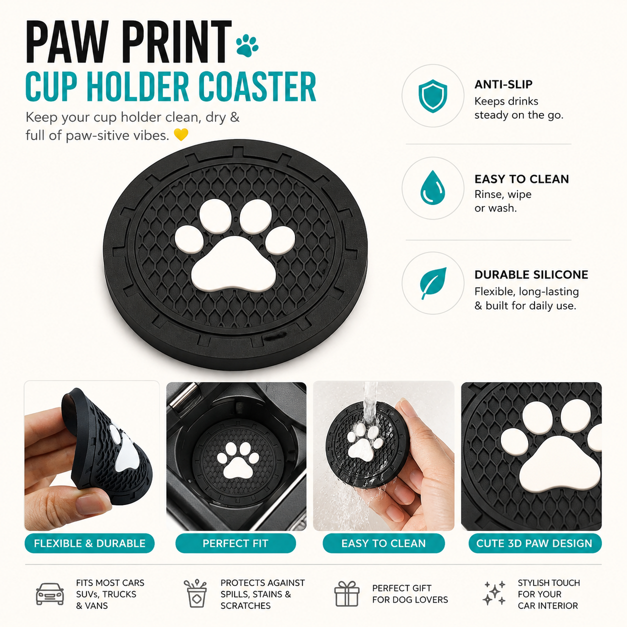 Paw on the Go Car Coaster