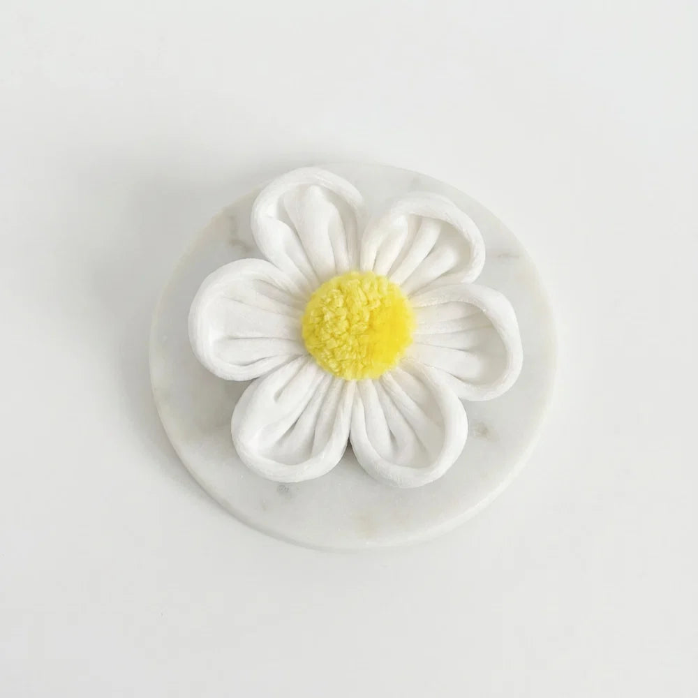 White Daisy Flower Bow