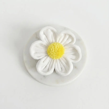 White Daisy Flower Bow