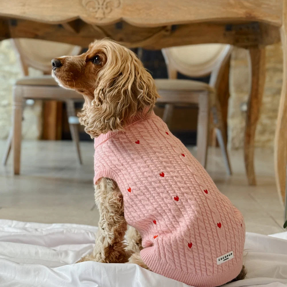 Pink Heartstrings Jumper - Cable Knit