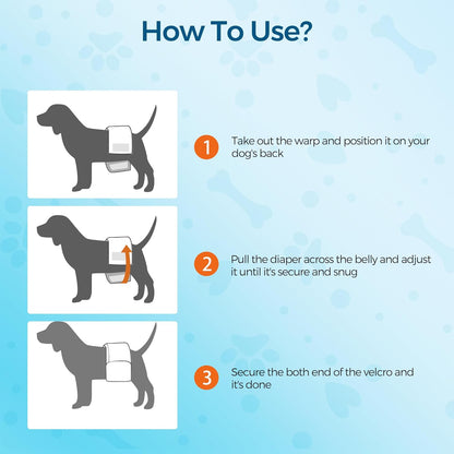 Dog Belly Wrap Diapers (Disposable) - Male