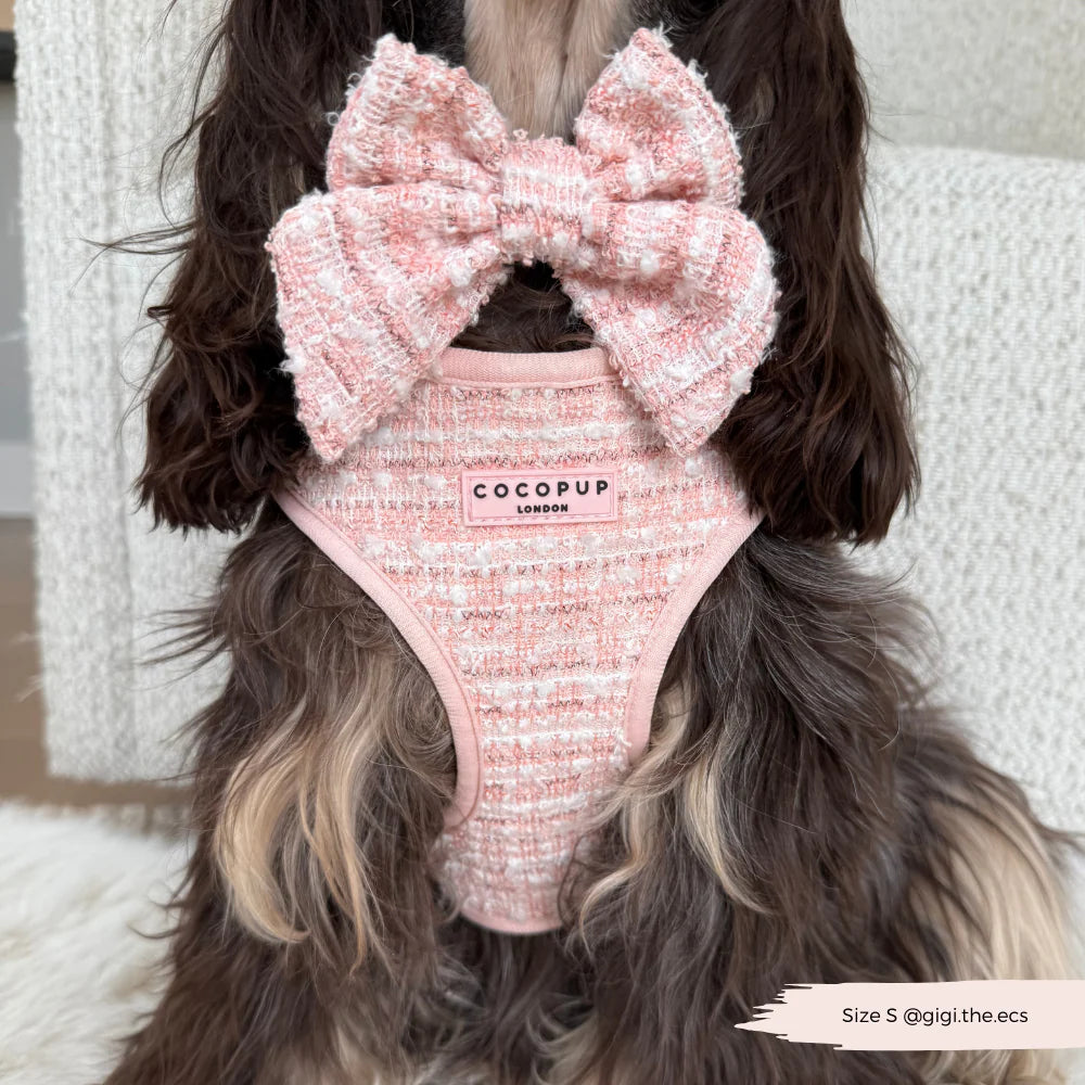 Pink Tweed Sailor Bow Tie - Bridgerton