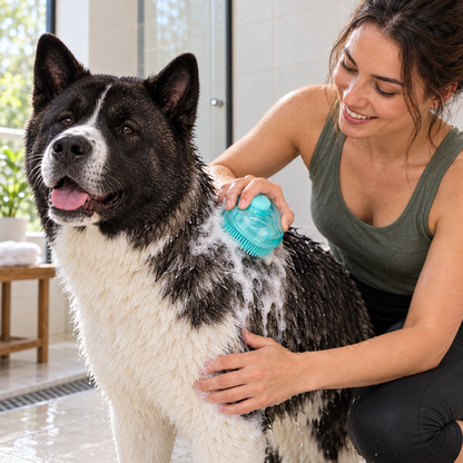 Suds & Scritches: Shampoo-Dispensing Dog Bath Brush