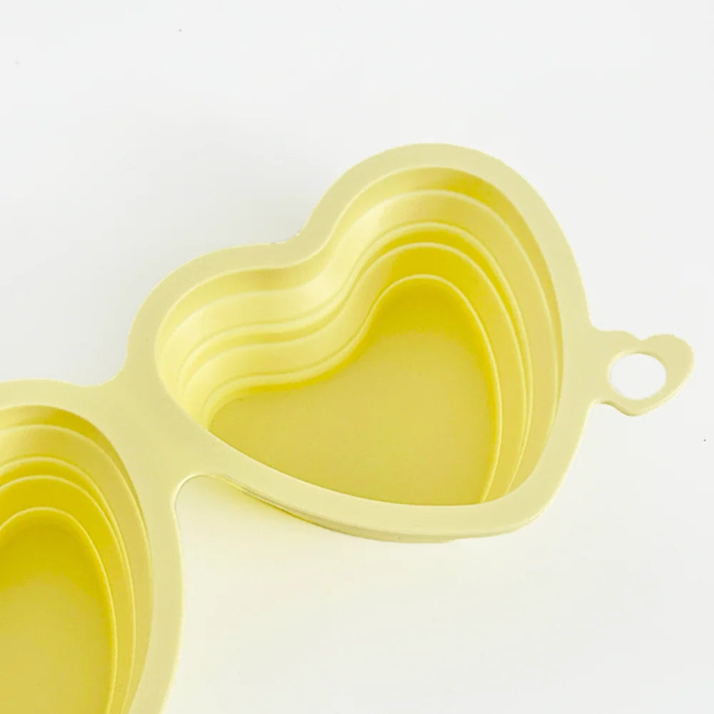 Heart Dog Bowl - Portable & Collapsible (Yellow)