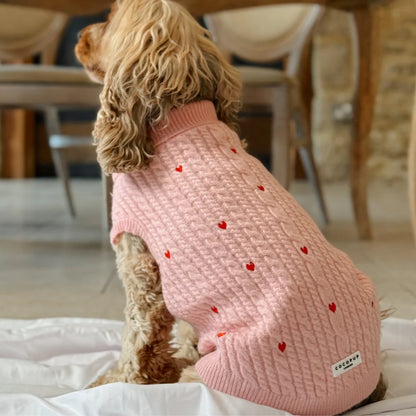 Pink Heartstrings Jumper - Cable Knit