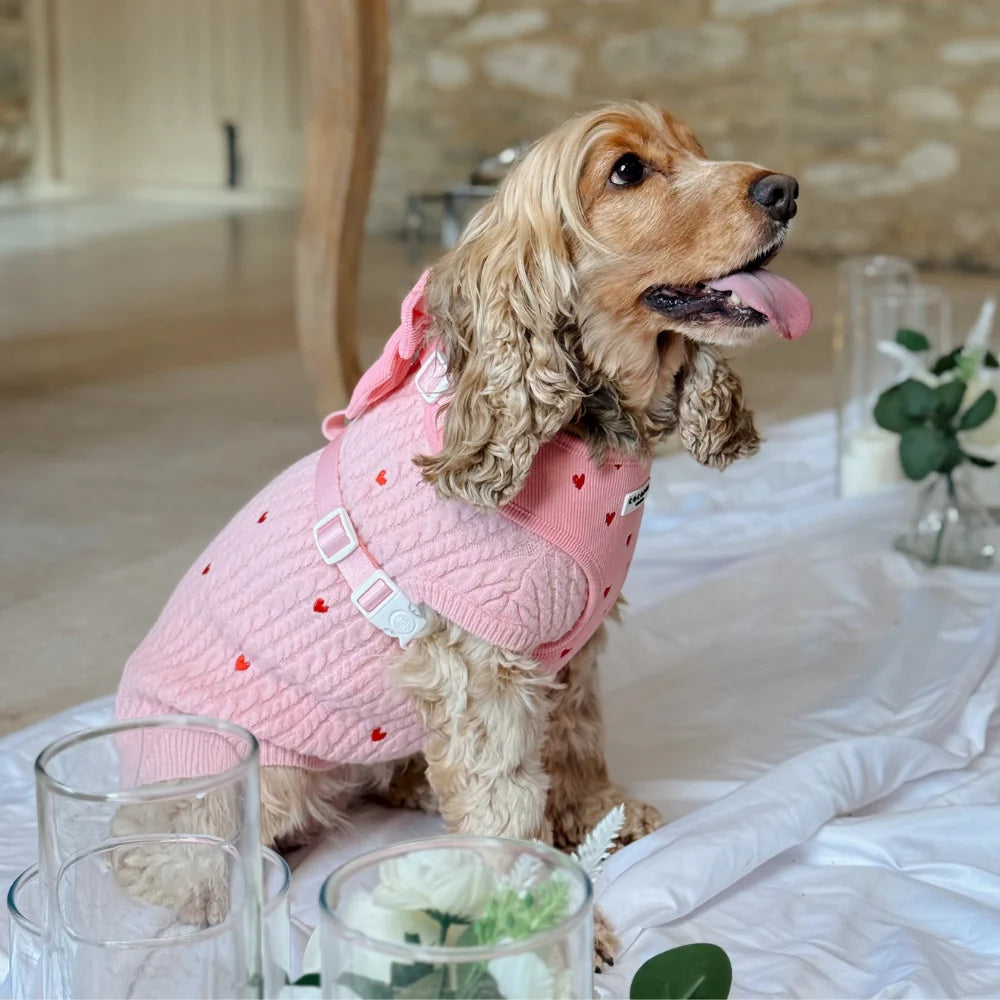 Pink Heartstrings Jumper - Cable Knit