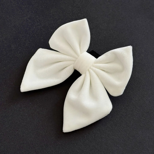 White Velvet Sailor Bow