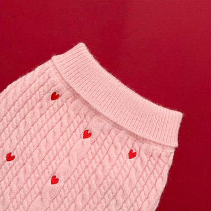 Pink Heartstrings Jumper - Cable Knit