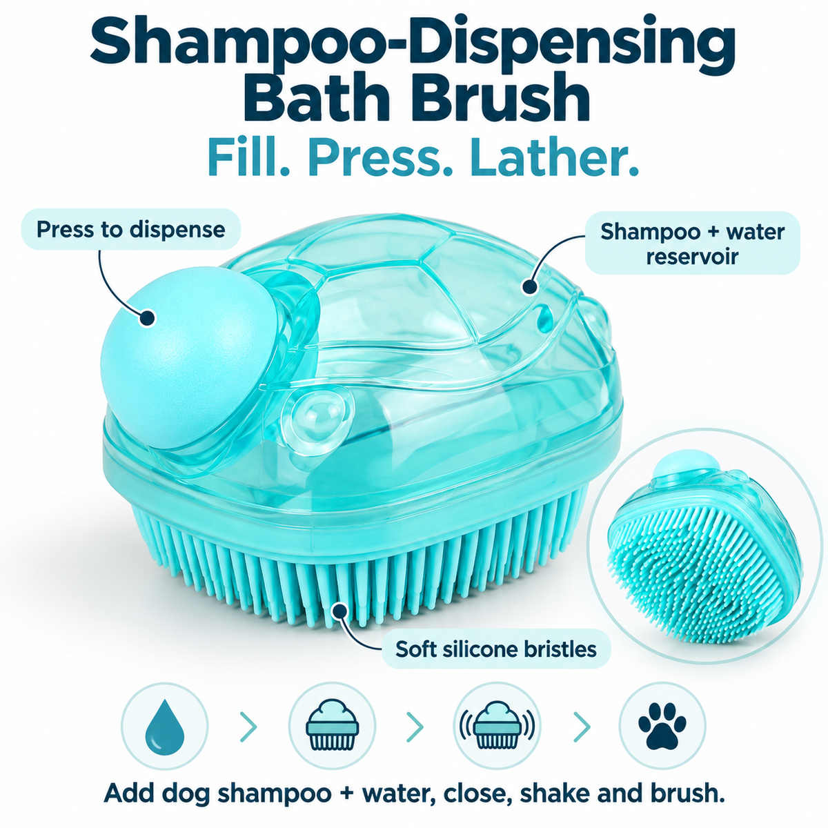 Suds & Scritches: Shampoo-Dispensing Dog Bath Brush