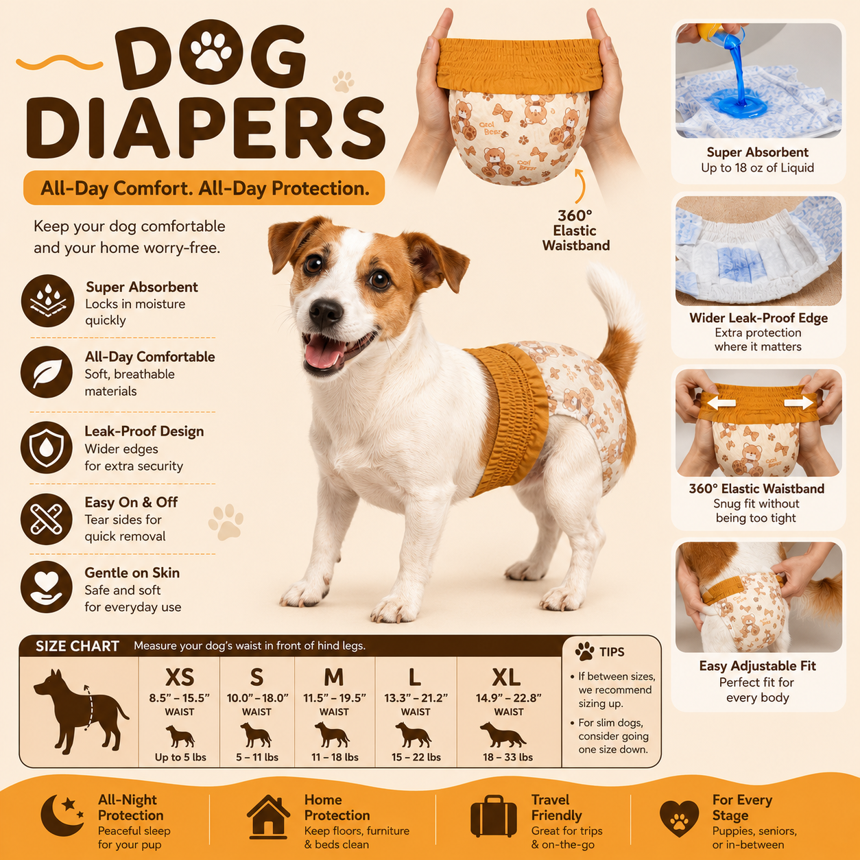 Dog Diapers (Disposable) - Female
