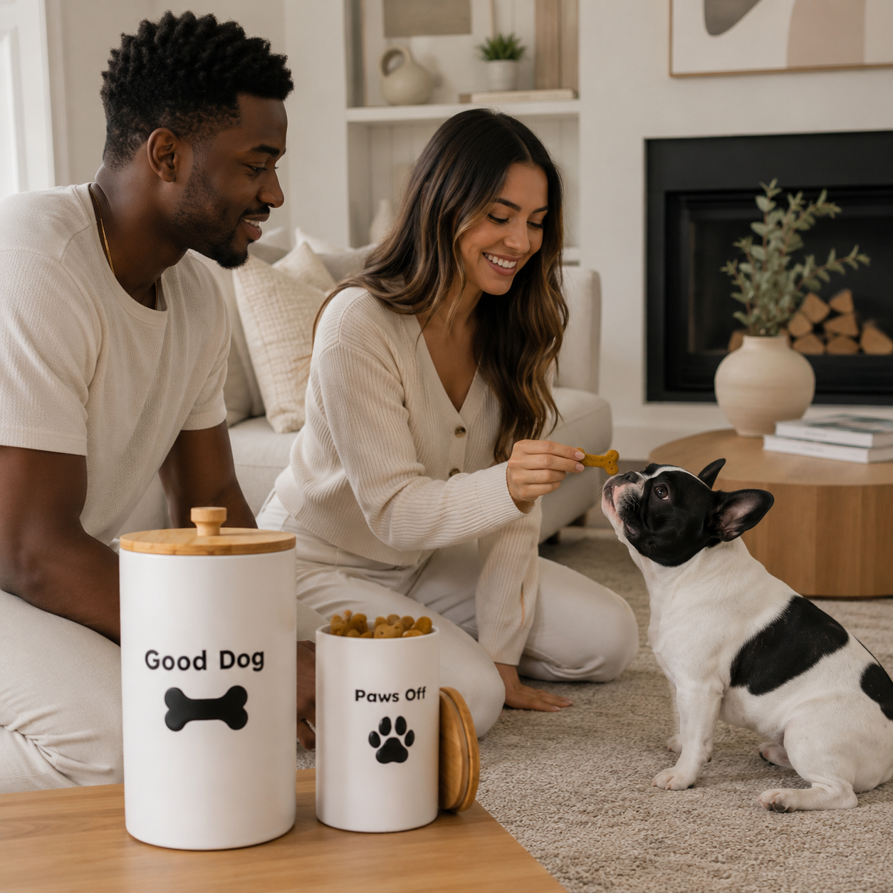 Ceramic Dog Treat Jar (Good Dog & Paws Off)