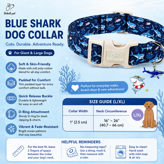 Blue Shark Collar (For Large Breeds)