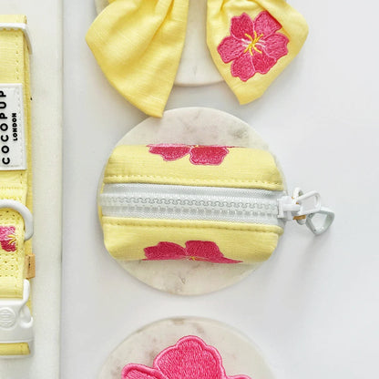 Pink Hibiscus Poop Bag Holder