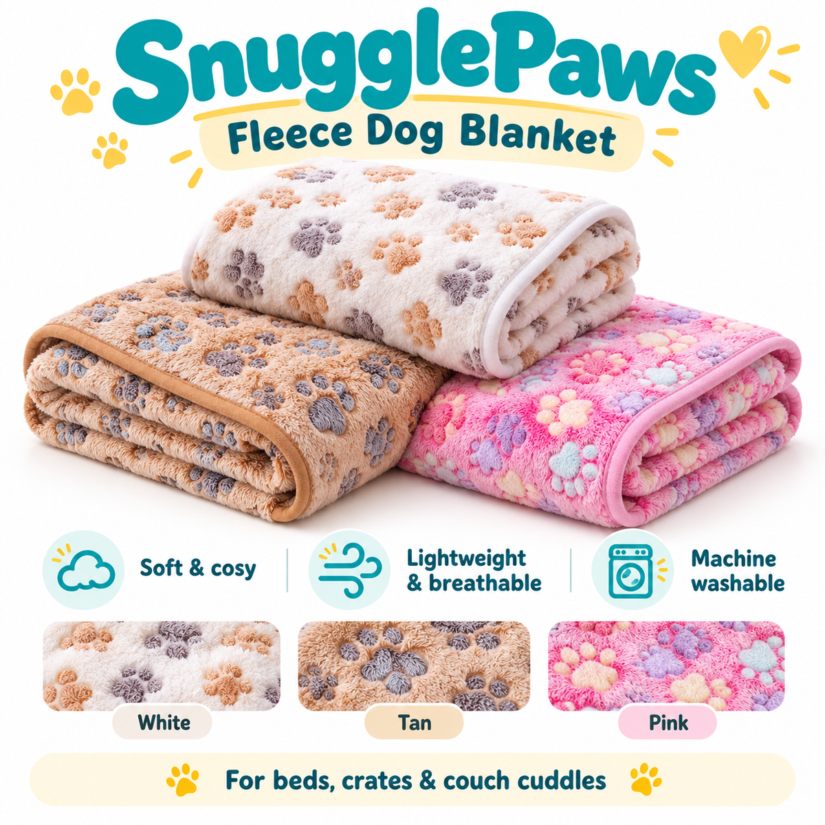 Snuggle Paws Fleece Blanket