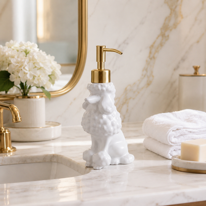 Poodle Lover Ceramic Pump Dispenser Decor