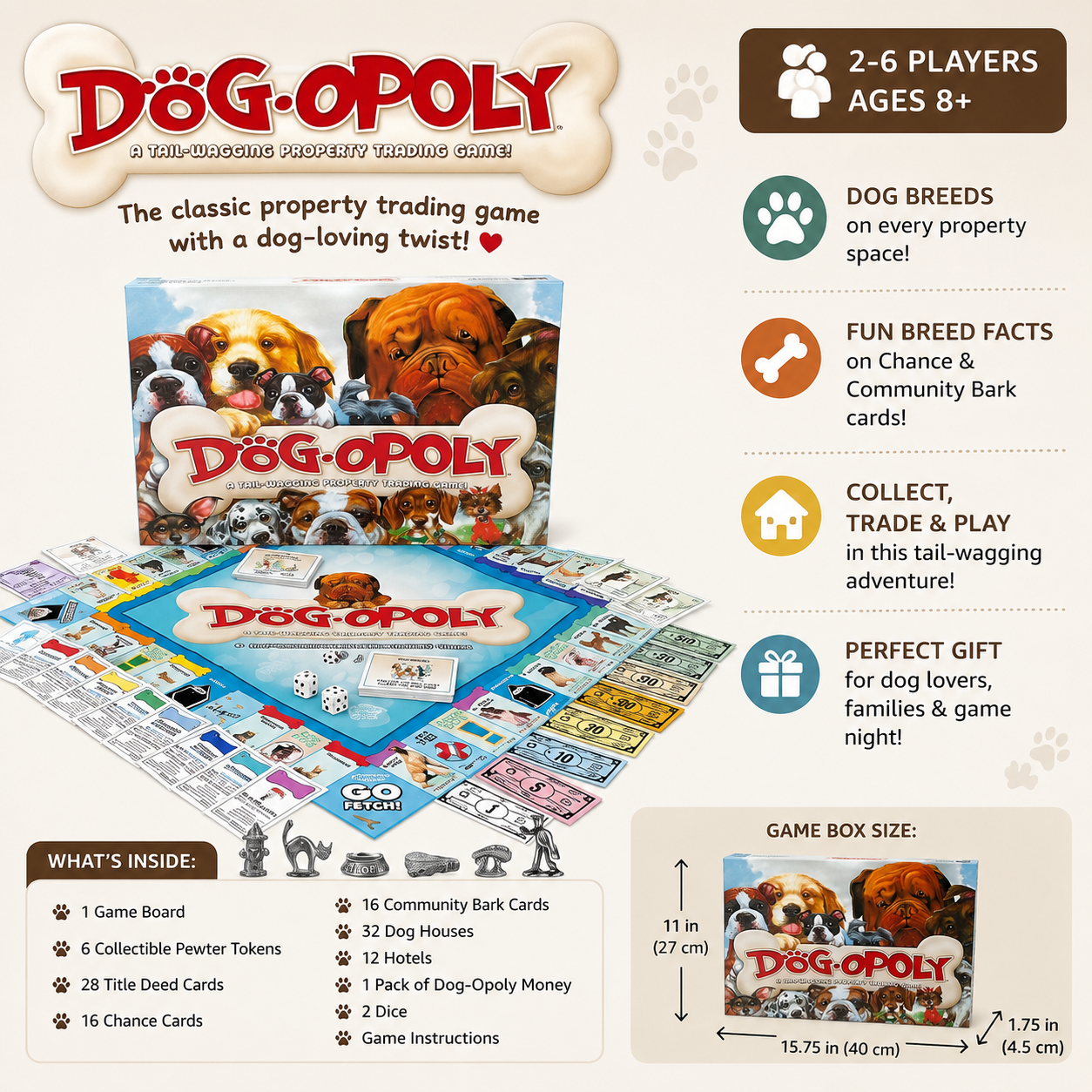 Dog Monopoly Board Game (Dog•Opoly)