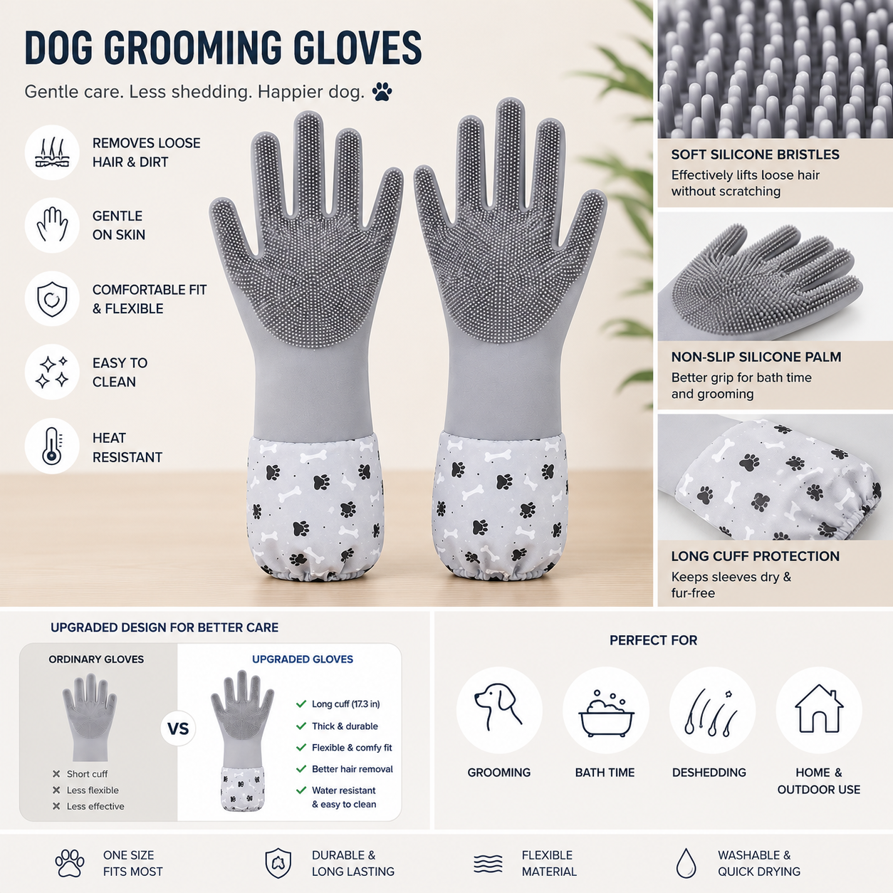 Paw Spa Silicone Bath & Grooming Gloves