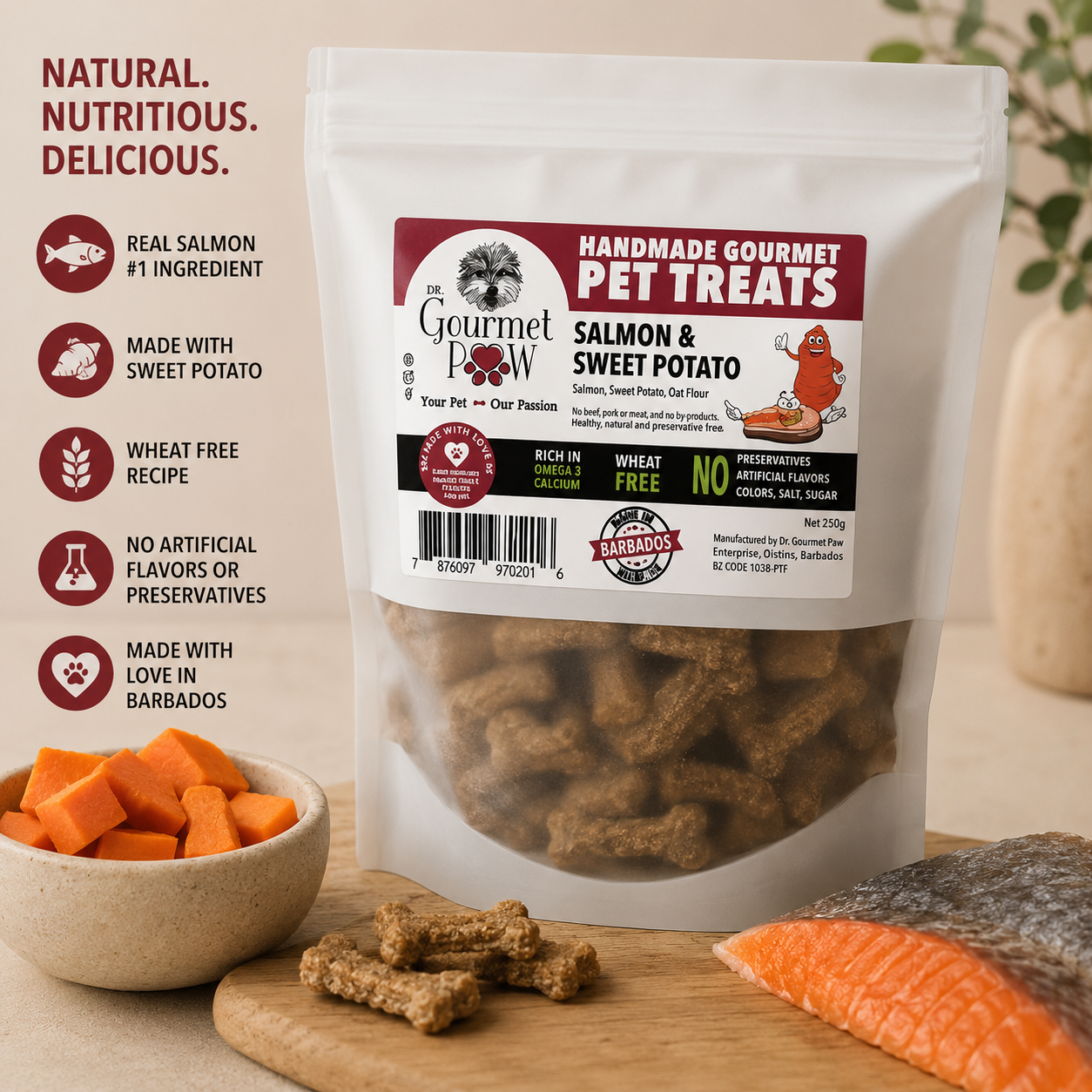 Salmon & Sweet Potato Dog Treats