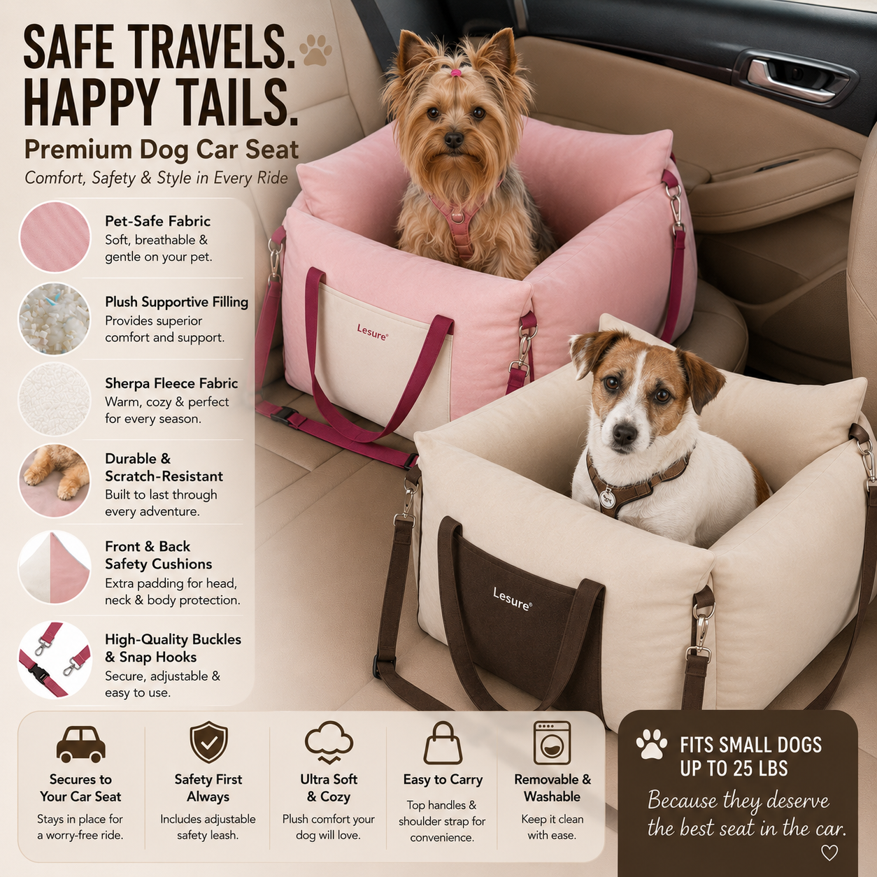 Lesüre Dog Car Seat - Shiloh’s Fave