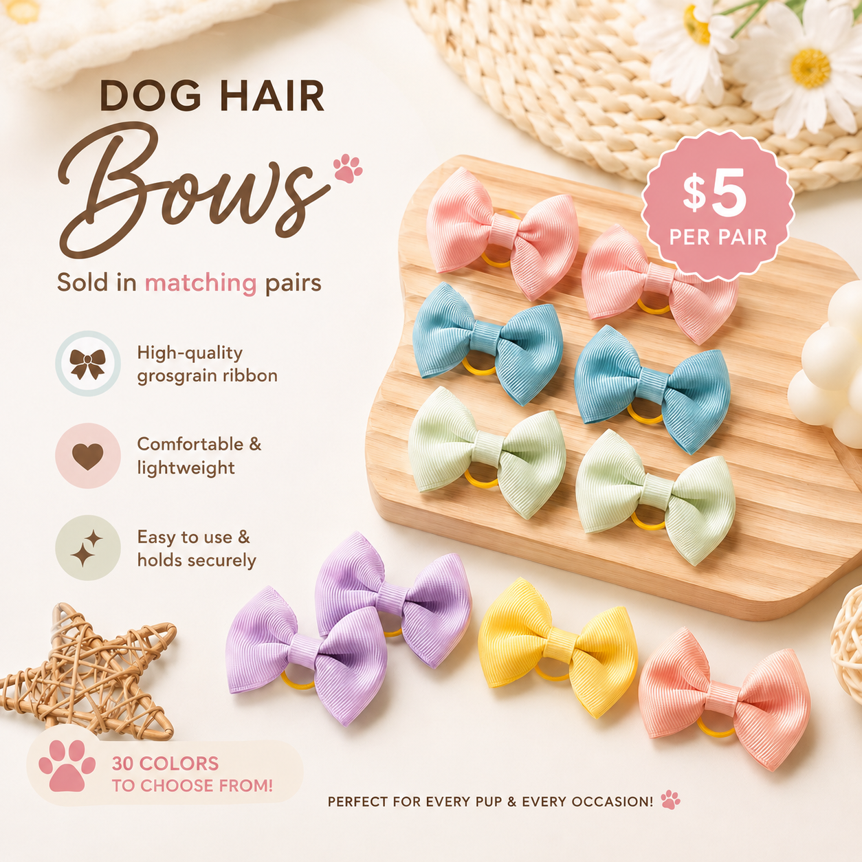 Tiny Pupper Hair Bows (in-store only)